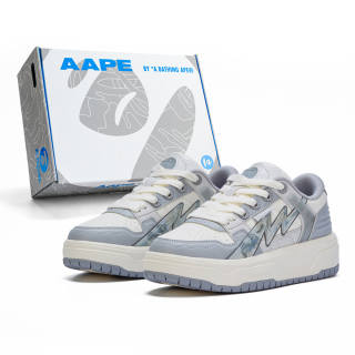 Aape Block Skateboard Shoes Unisex Low Top Gray/Beige Green/Black/Blue/Pink