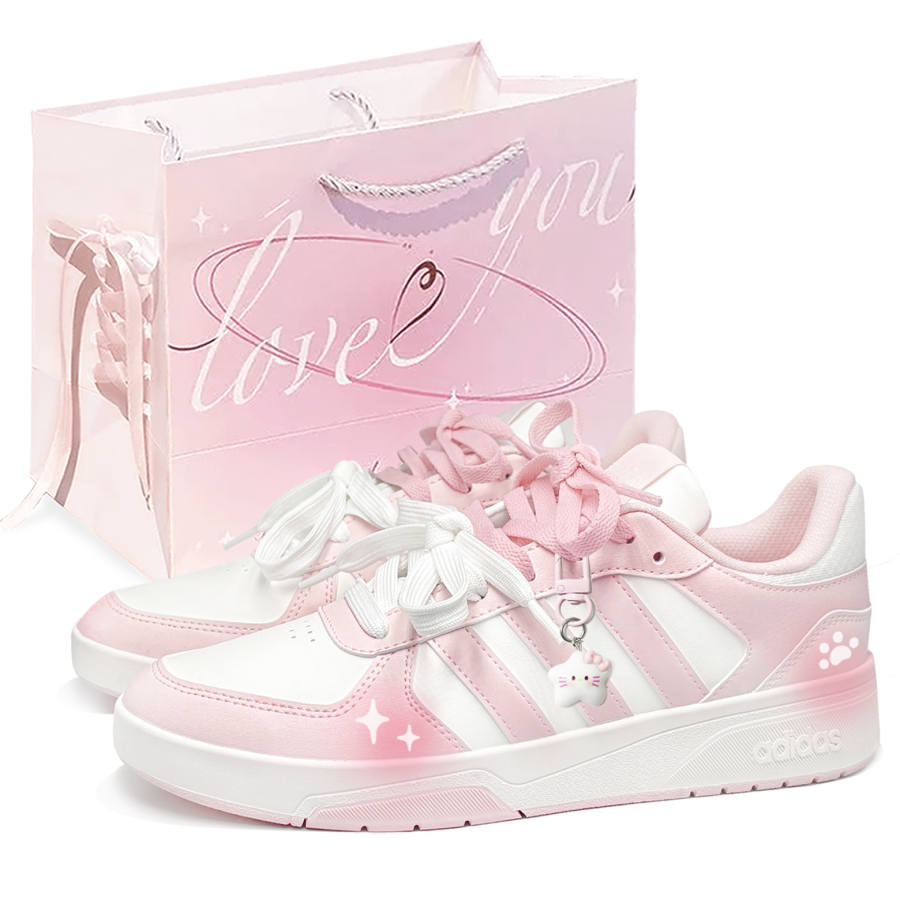 Adidas Adidas COURTBEAT Skateboard Shoes Unisex Low Top Pink/White