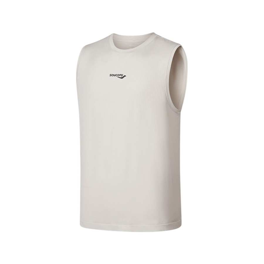 Saucony Tank Tops Men's Moon Shadow Gray Crew Neck Moderate Other