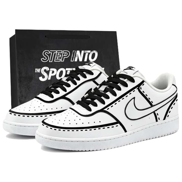 Nike Nike Court Vision 1 Skateboard Shoes Men's Low Top White/Black