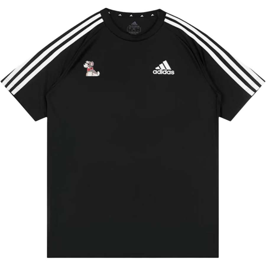 Adidas Adidas Football T Shirts Unisex Black Crew Neck Moderate Straight Fit