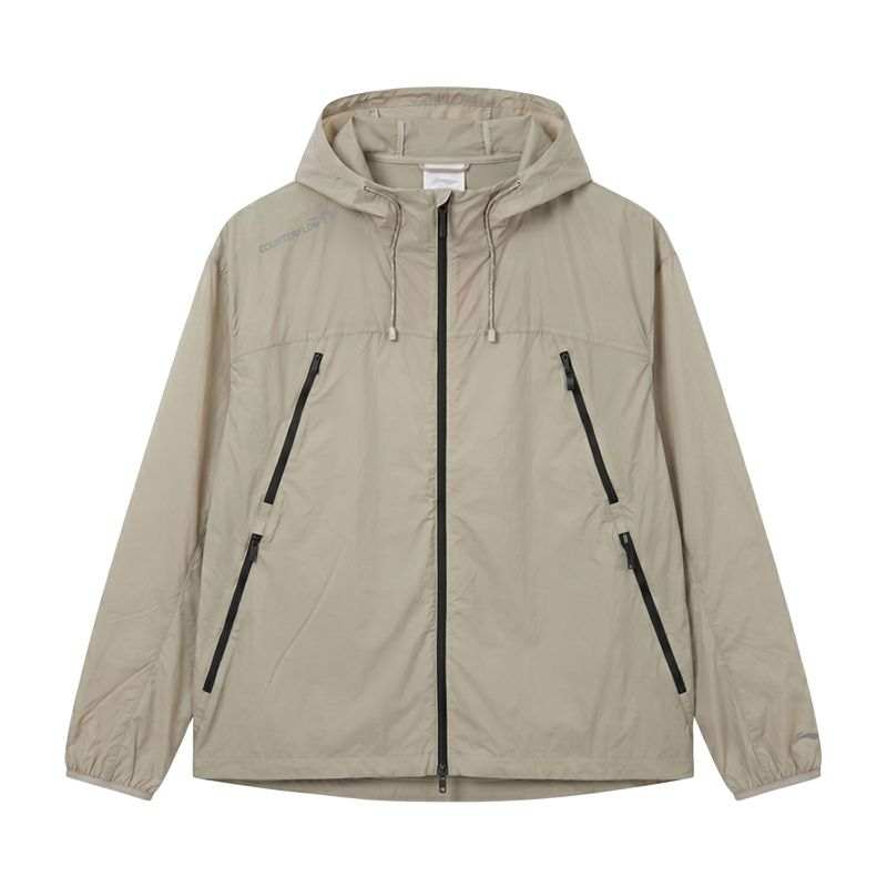 Li-Ning Li Ning Trench Coats Men's Rugged Brown Gray Hooded Non Detachable Moderate Straight Fit