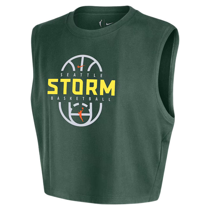 Nike Nike Seattle Storm Nike Women's Wnba Authentic Sleeveless Cropped T-Shirt