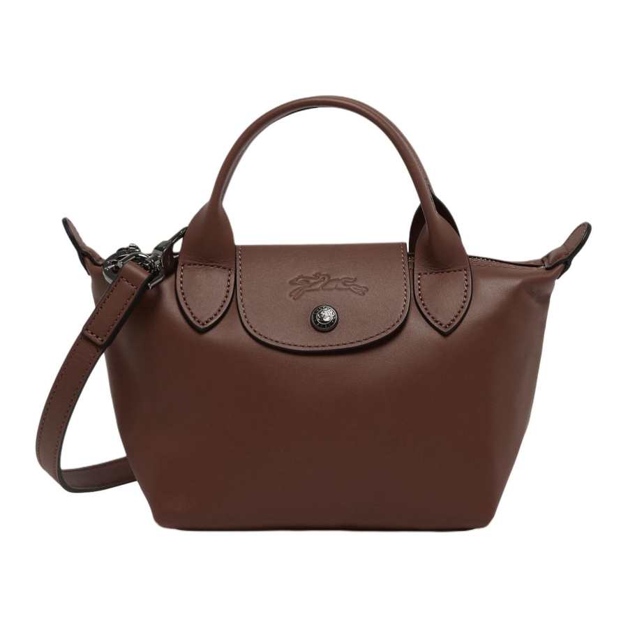 LONGCHAMP Le Pliage Xtra Cow Leather Shoulder Bag, Crossbody Bag, Handbag Mini Women's Mocha
