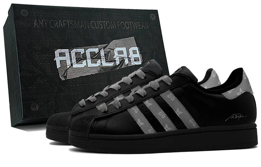 Adidas Originals Superstar 2 Skateboard Shoes Unisex Low Top Black/Gray