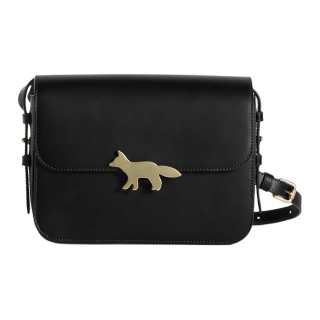 Maison Kitsune Cow Leather Crossbody Bags Large Women's Black