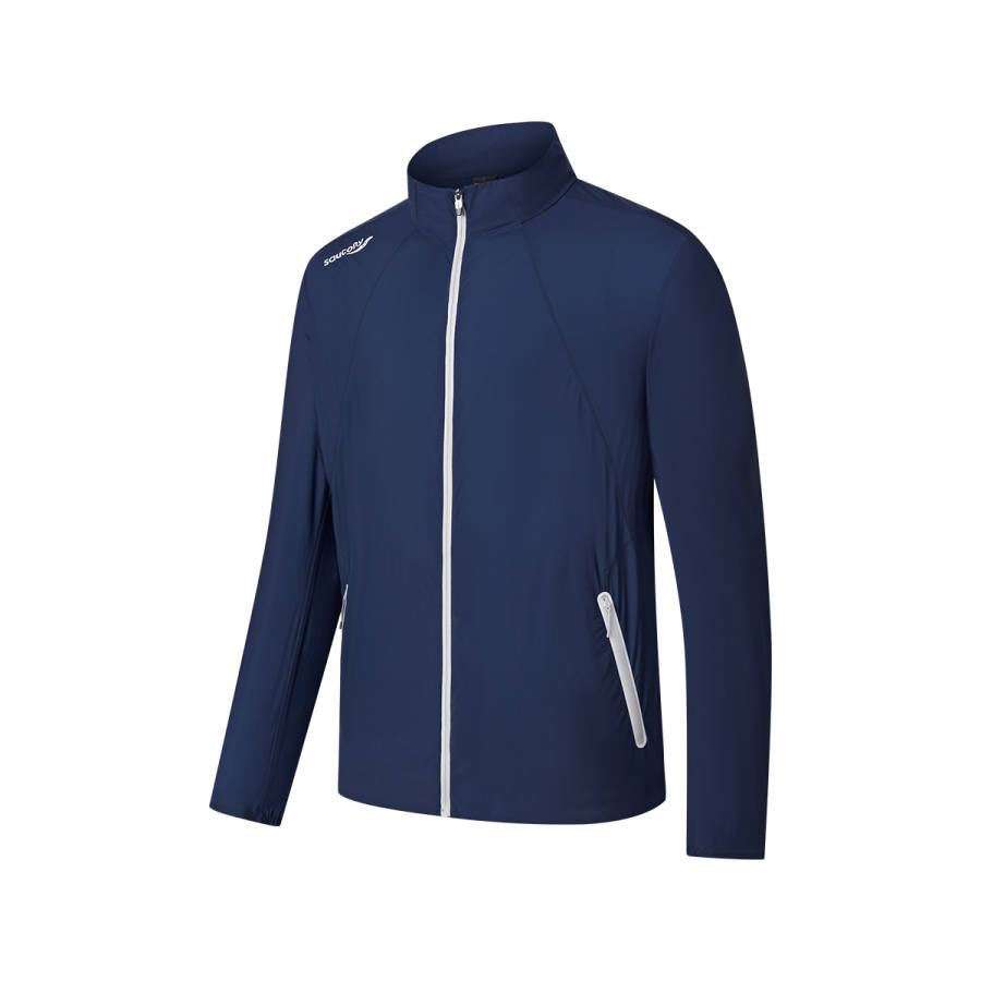 Saucony Running Jackets Men's Royal Blue Stand Collar Moderate Other