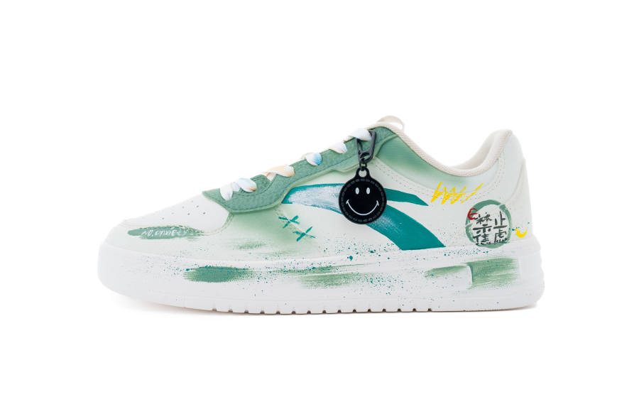 ANTA Easy Skateboard Shoes Men's Low Top White Green Contrast