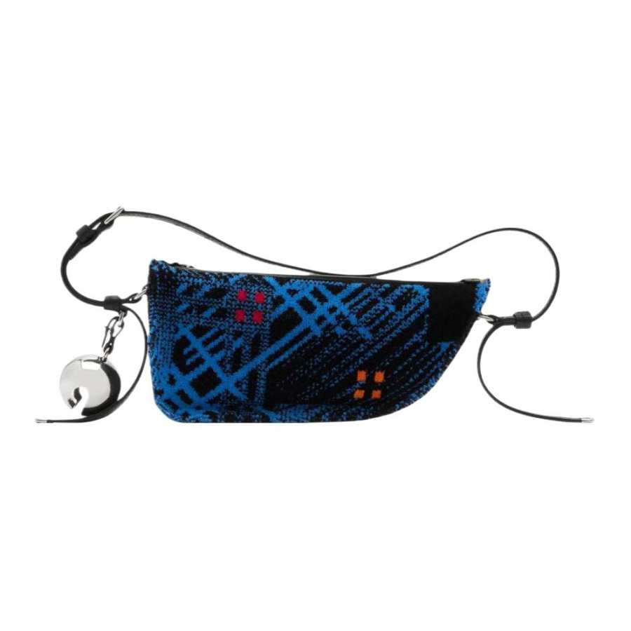 Burberry Wool Shoulder Bag Women's Blue