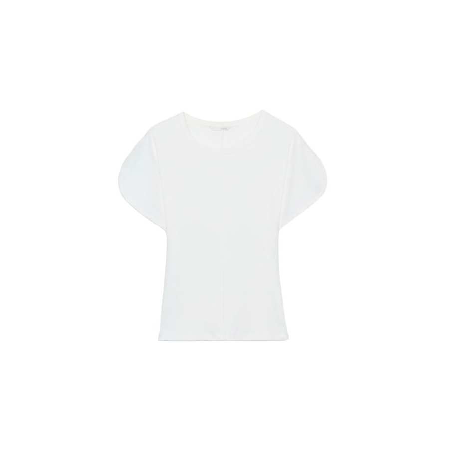 ZARA T Shirts Women's Frosted White Crew Neck