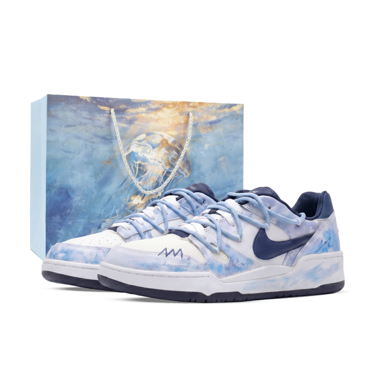 Nike Nike Full Force Skateboard Shoes Unisex Low Top White/Blue