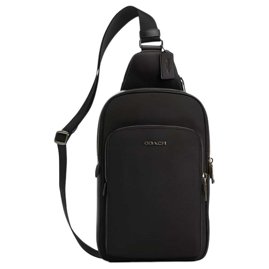 COACH ETHAN Canvas With Smooth Calfskin Sling Bag Small Men's Black