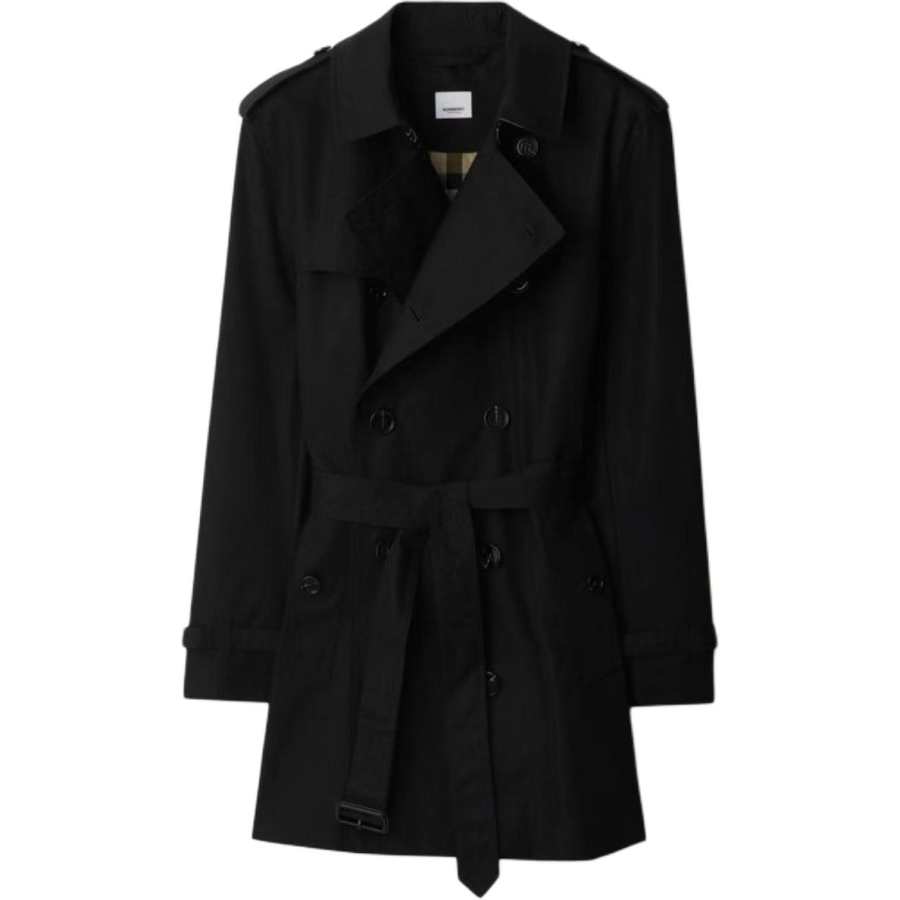 Burberry Trench Coats Men's Black Lapel Moderate