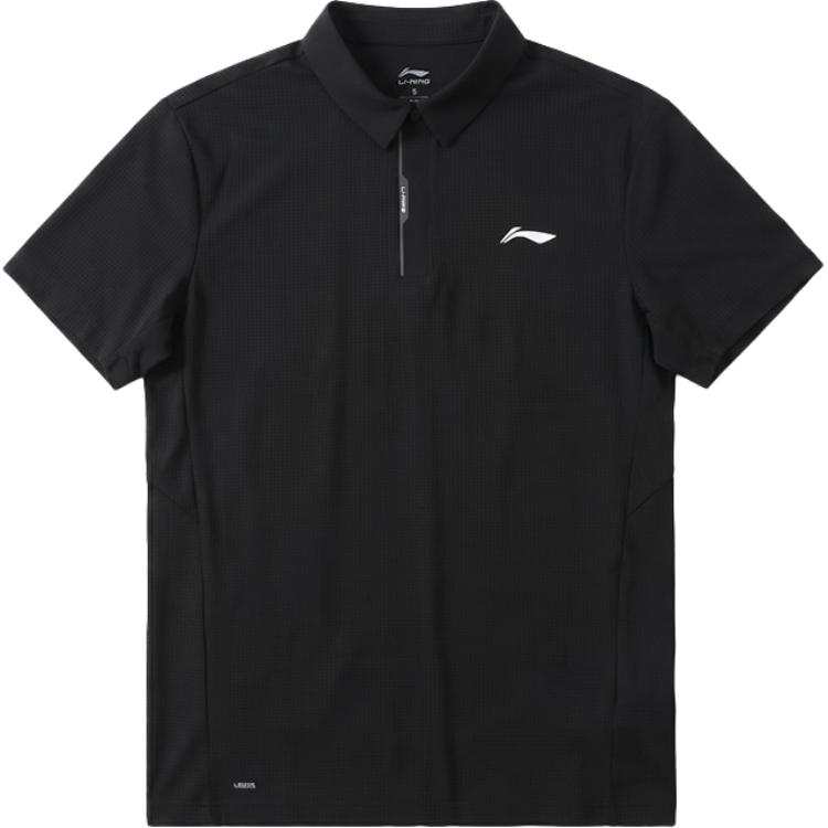 Li-Ning Li Ning Fitness Series Polo Shirts Men's Black Polo Collar Moderate Straight Fit