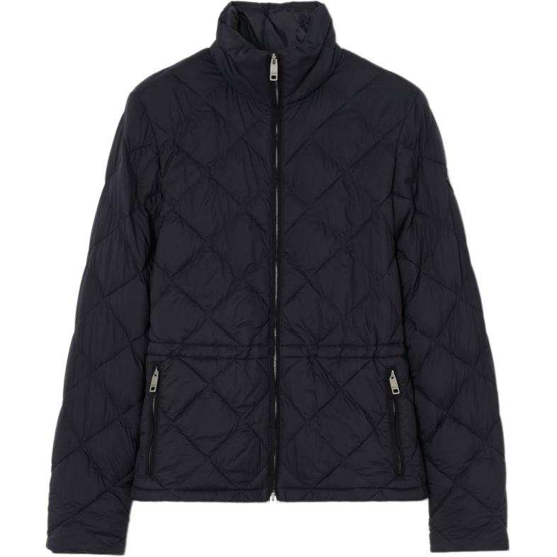 Burberry Puffer Jackets Women's Marine Blue Stand Collar Moderate Other