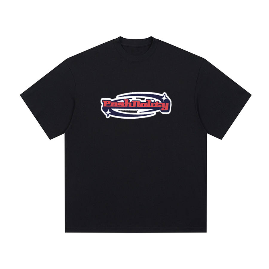 PAL ONGACO T Shirts Unisex Black Crew Neck Moderate Straight Fit