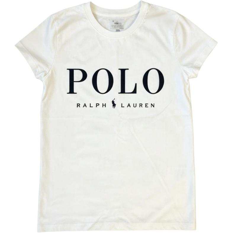 Polo Ralph Lauren T Shirts Women's White Crew Neck Moderate Straight Fit