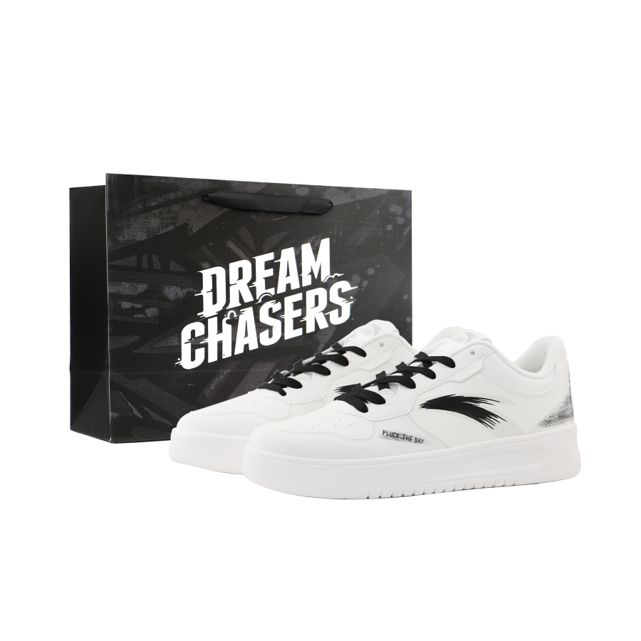 ANTA Easy Skateboard Shoes Unisex Low Top Black/White
