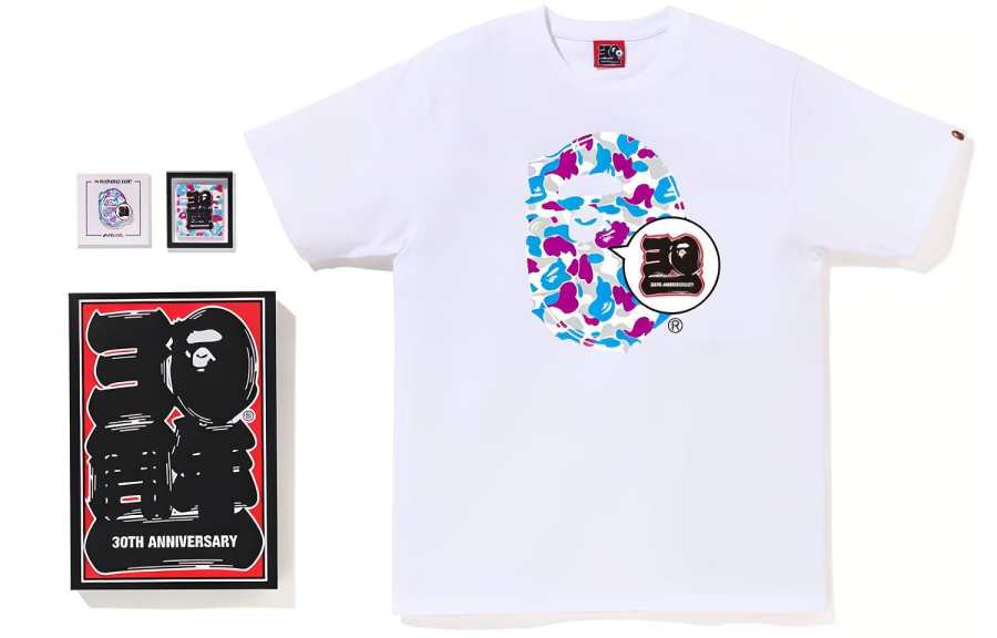 A BATHING APE Bape Store Yokohama Bape 30th Anniversary Ape Head Tee Set