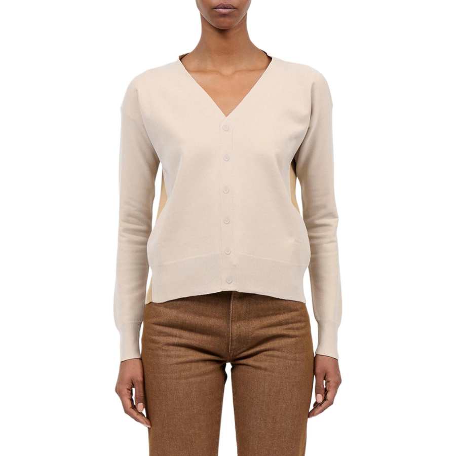 MM6 Maison Margiela Knitwear Women's Beige V Neck Moderate