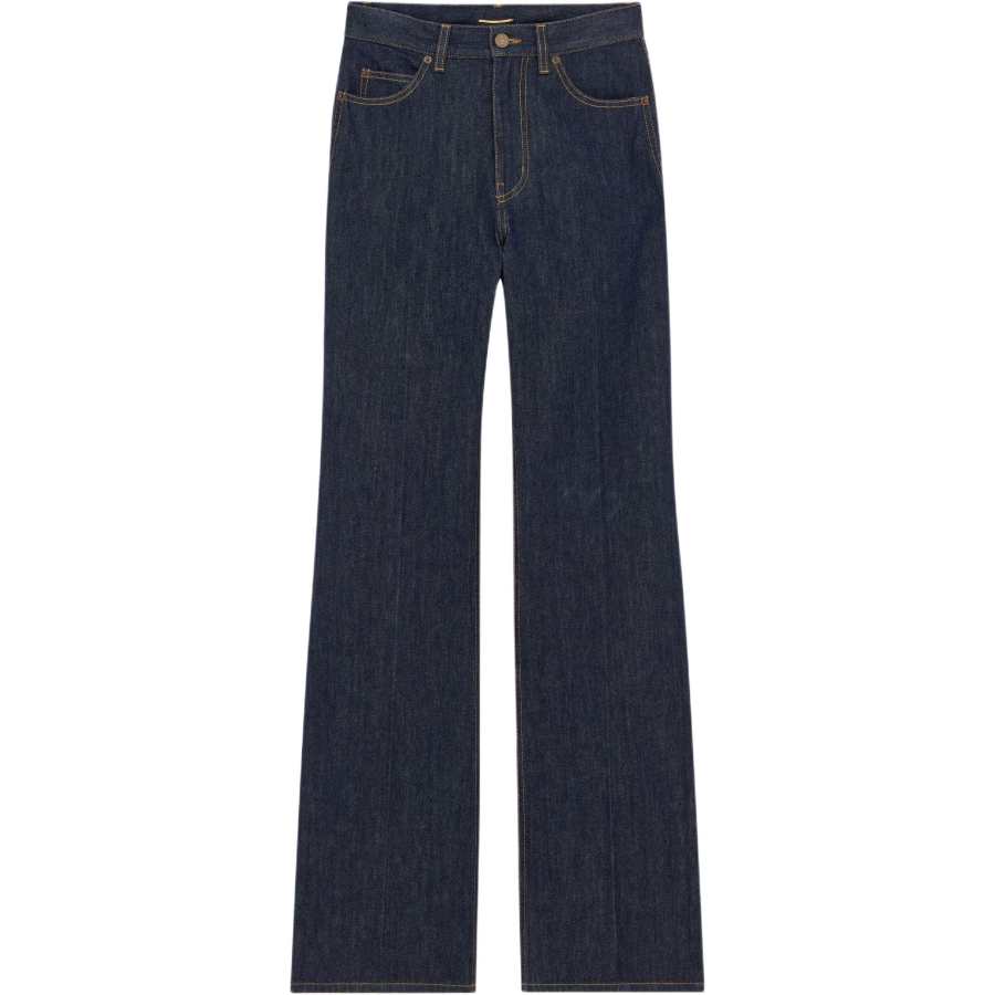 SAINT LAURENT Jeans Women's Midnight Washed Blue Moderate Flared Pants