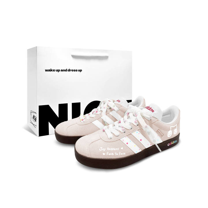 Adidas Adidas Vl Court Classic German Army Trainers Unisex Low Top White, Brown