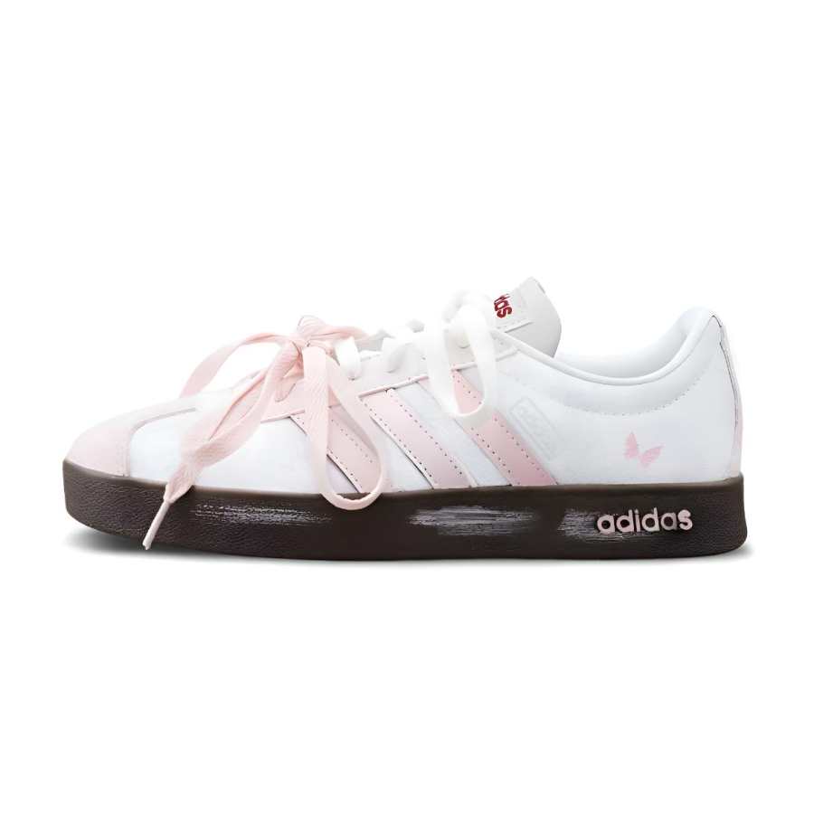 Adidas Adidas VL COURT 2.0 Skateboard Shoes Unisex Low Top Gray/Pink