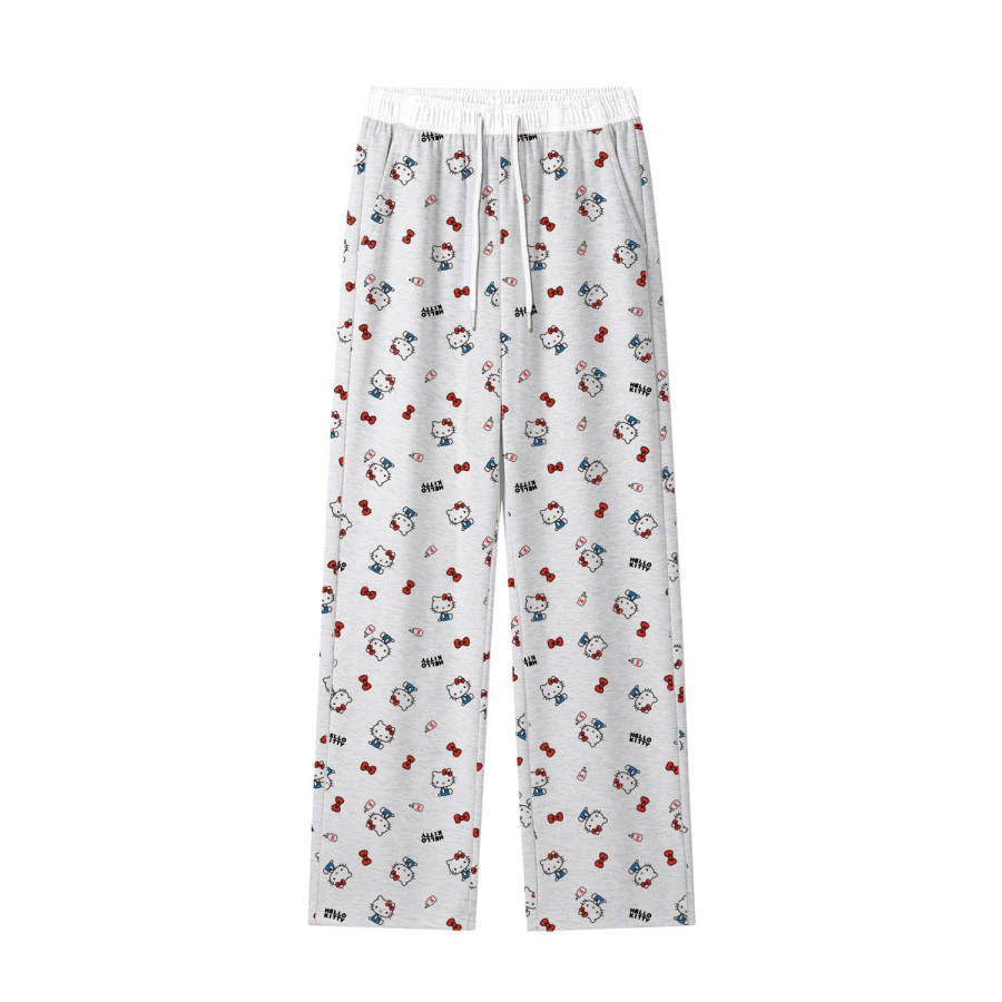 Sanrio Hello Kitty Casual Pants Women's Moderate Straight Fit Pants