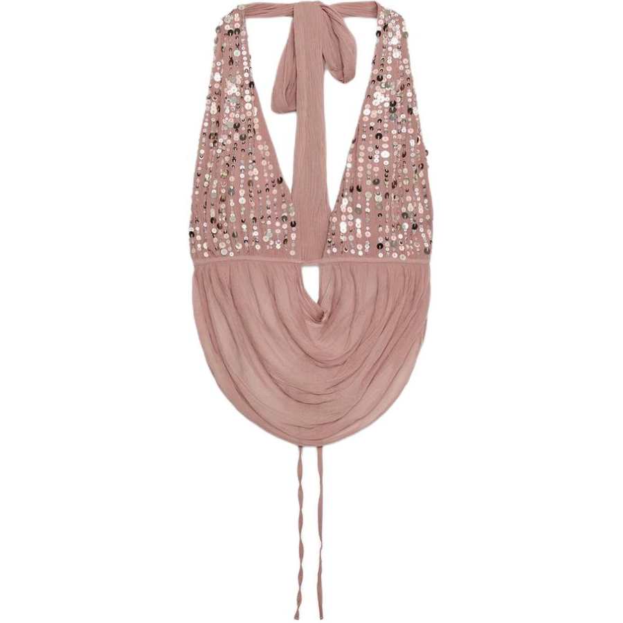 ZARA Tank Tops Women's Light Peach Red Other
