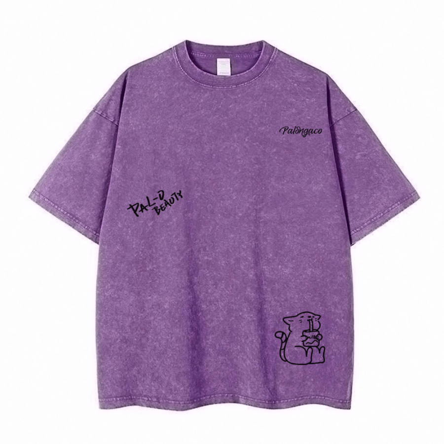 PAL ONGACO T Shirts Unisex Purple Crew Neck Moderate Straight Fit