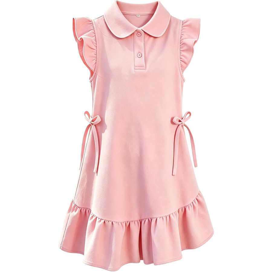 Disney Kids Dresses Polo Collar Thin Short Skirt Stretch