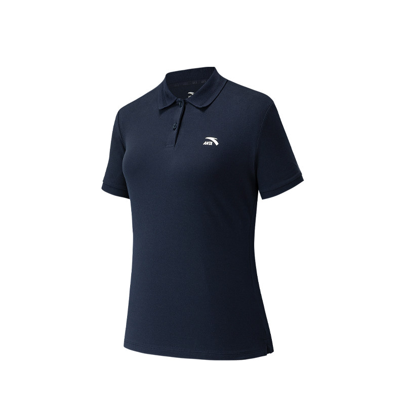 ANTA Life Collection Polo Shirts Women's Indigo Blue Polo Collar Moderate Straight Fit
