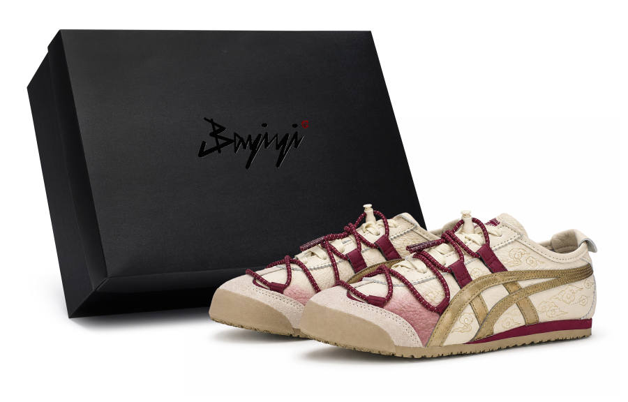 Onitsuka Tiger MEXICO 66 VINY Casual Shoes Unisex Low Top Beige/Red/Gold