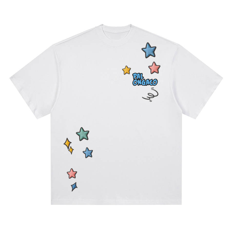 PAL ONGACO T Shirts Unisex White Crew Neck Moderate Straight Fit
