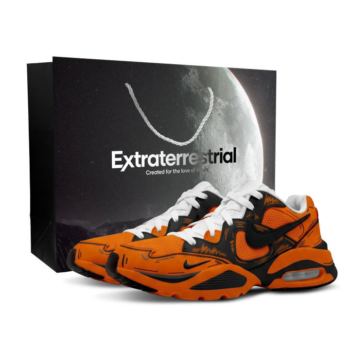 Nike Nike Air Max Fusion Running Shoes Unisex Low Top Orange Black Color Block