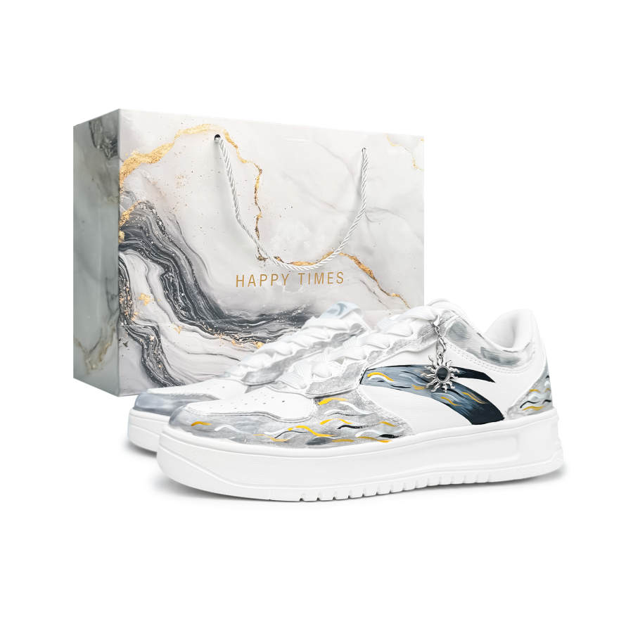 ANTA Skateboard Shoes Unisex Low Top Black/White/Gray