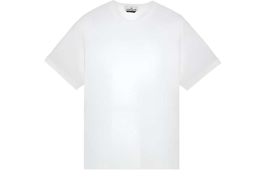 STONE ISLAND Embroidered logo Cotton T shirt