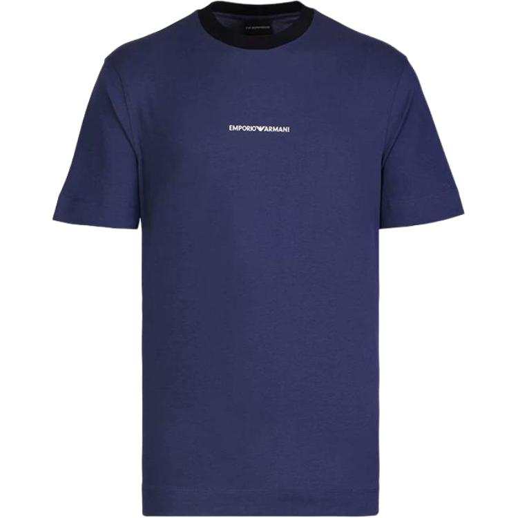 EMPORIO ARMANI T Shirts Men's Dark Blue Crew Neck Moderate Straight Fit
