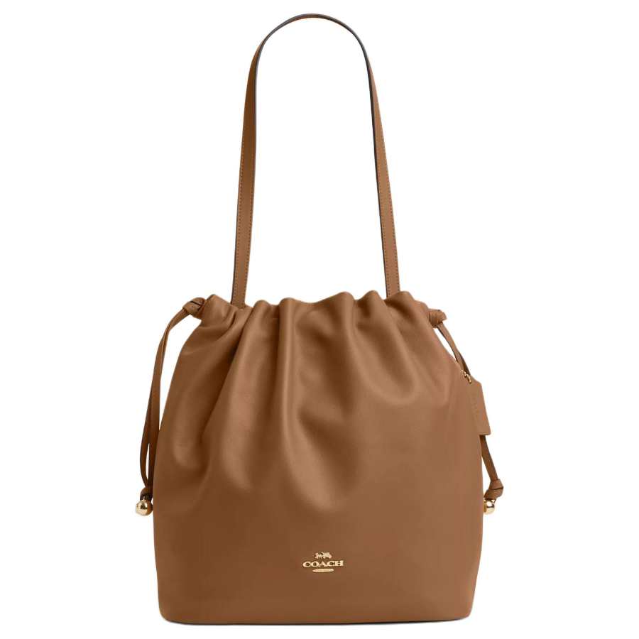 COACH Faye Leather Bucket Bag Handbag Large Women's Honey Brown