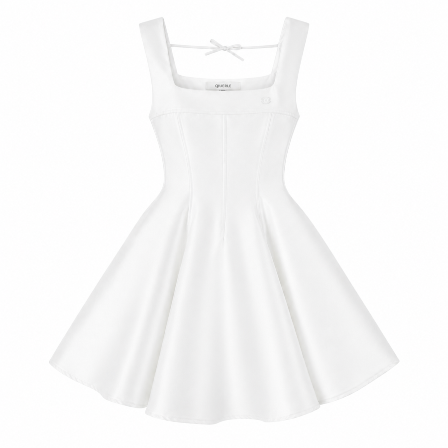 Qiuerle Sleeveless Dresses Women's Camisole Moderate Short Skirt
