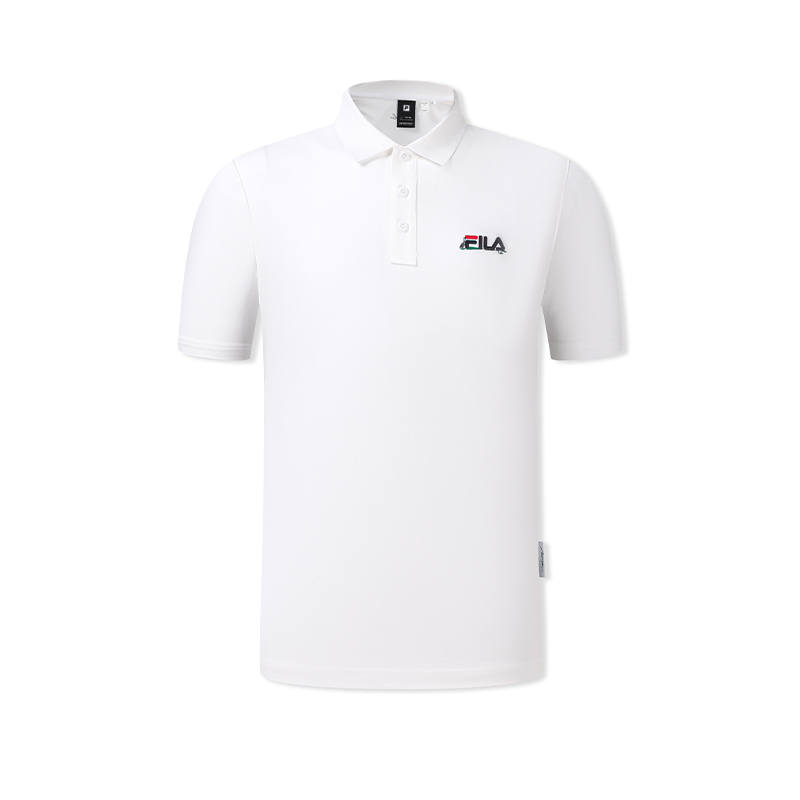 FILA Tennis Polo Shirts Men's Jade White Polo Collar Moderate Straight Fit