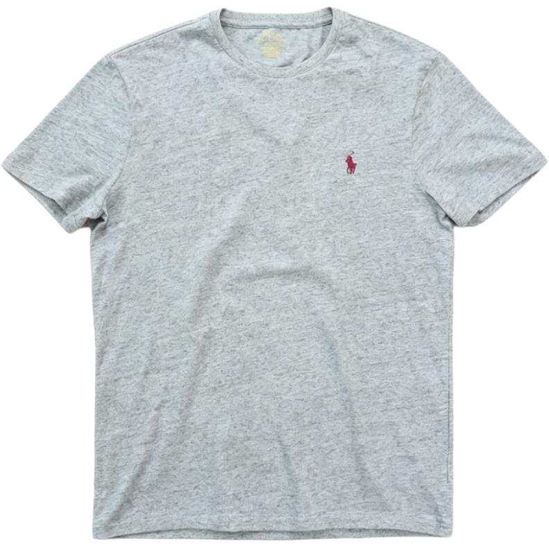 Polo Ralph Lauren T Shirts Men's Gray Crew Neck Moderate Straight Fit