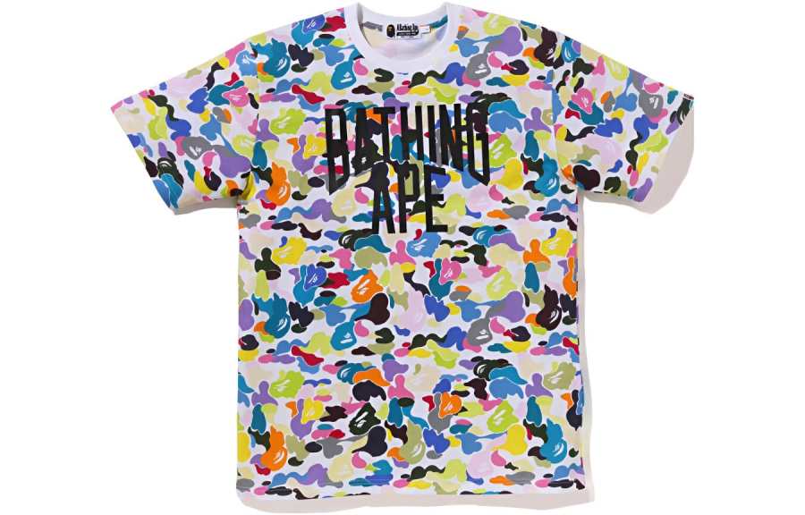 A BATHING APE Bape Multi Camo Nyc Logo Tee