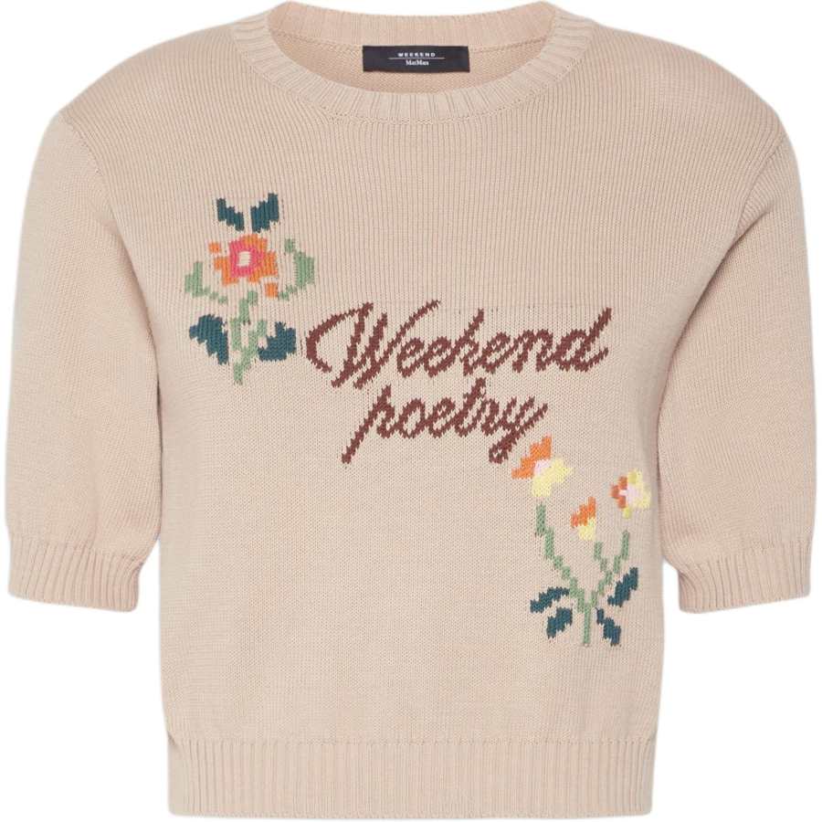 WEEKEND MaxMara Knitwear Women's Beige Crew Neck Moderate Straight Fit