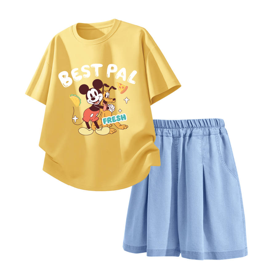 Disney Kids Casual Sportswear Crew Neck Thin Stretch