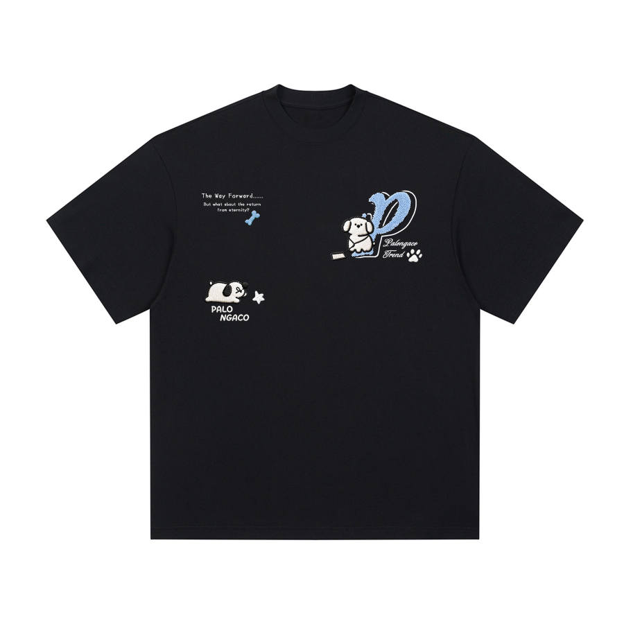 PAL ONGACO T Shirts Unisex Black Crew Neck Moderate