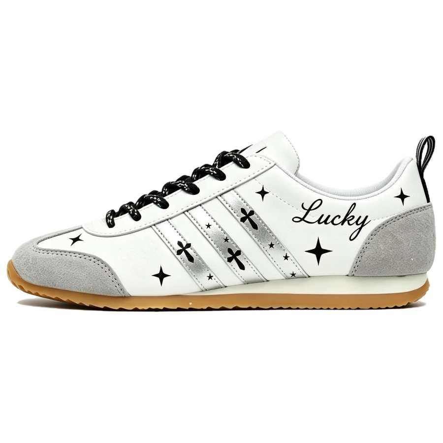 Adidas Adidas VS JOG 2.0 German Army Trainers Unisex Low Top White Black Gray Multicolor