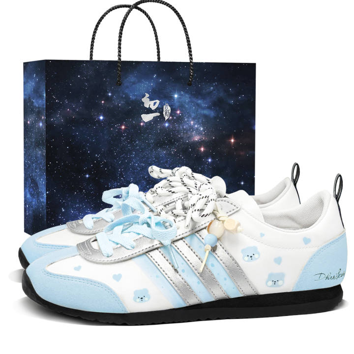 Adidas Adidas VS JOG 2.0 German Army Trainers Unisex Low Top White/Light Blue/Silver