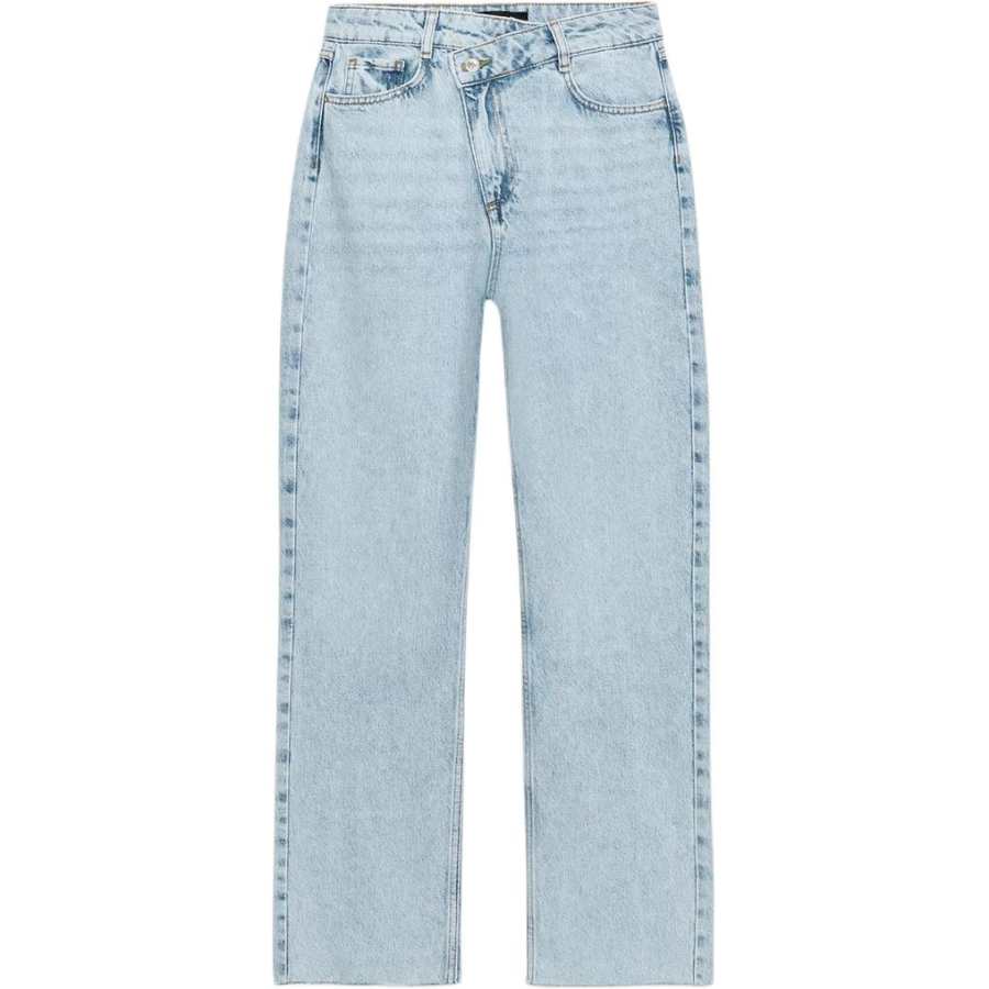 ZARA Jeans Women's Light Blue Moderate Straight Fit Pants
