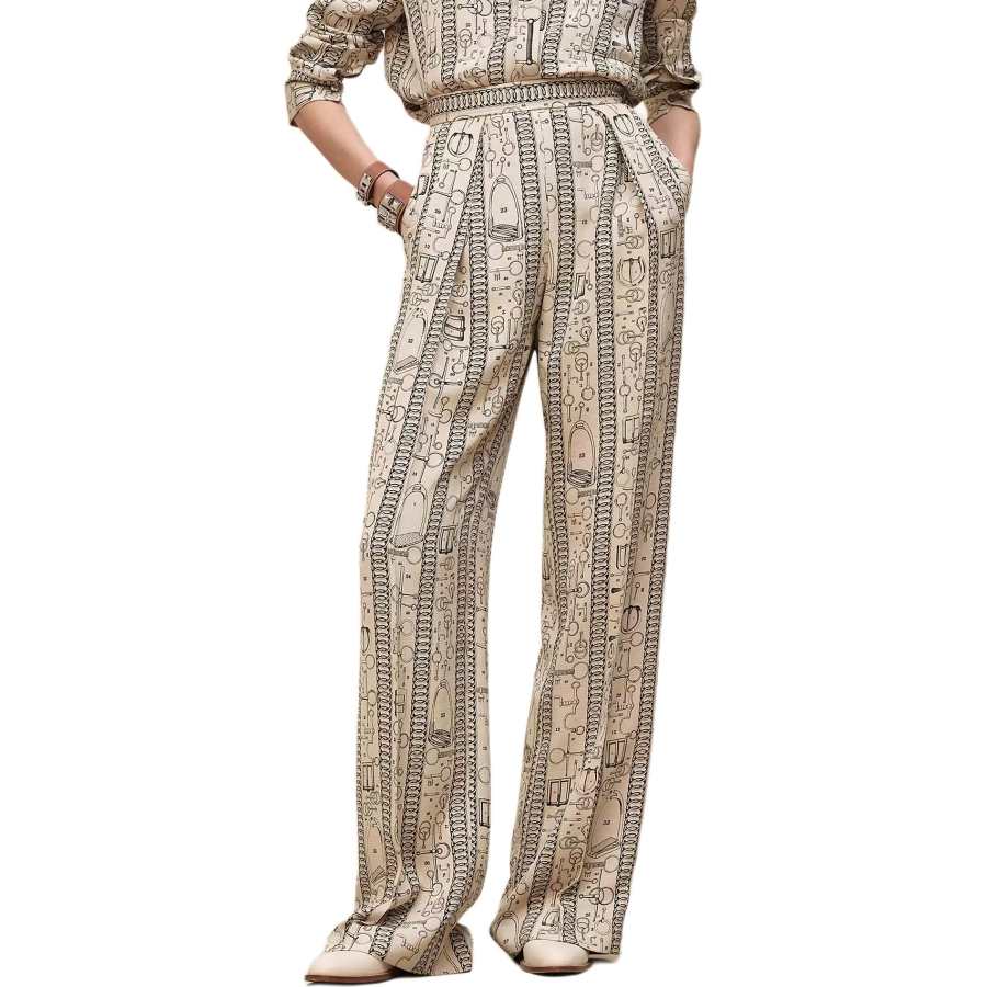 HERMES Casual Pants Women's Beige Moderate Other